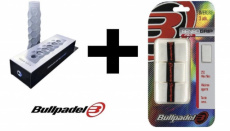 Bullpadel Hesacore + 3 * Bullpadel overgrip wit Bullpadel Hesacore + 3 * Bullpadel overgrip wit